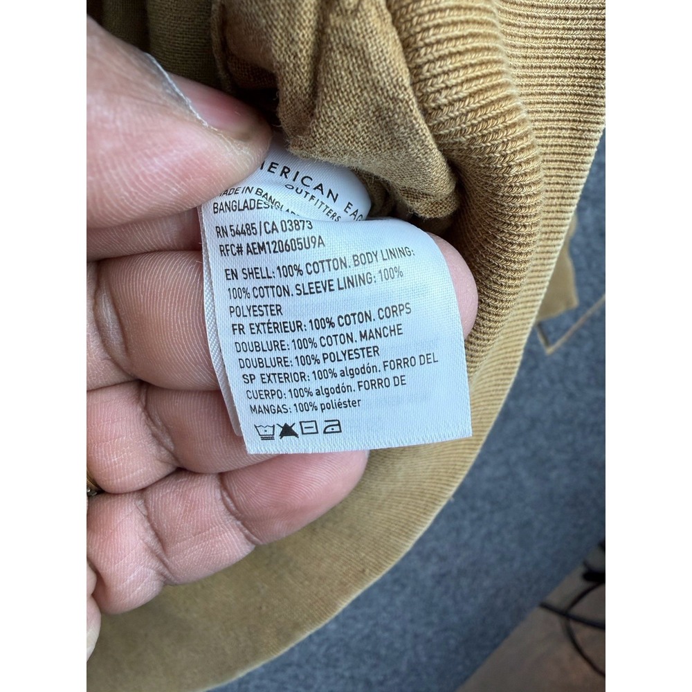 American Eagle Hooded Workwear Utility Canvas Hoodie Drawstring Zip Up Jacket L - Picture 8 of 8